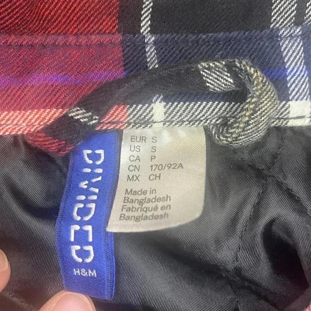 Mens H&M Divided Red Plaid Shacket - S - Picture 6 of 6